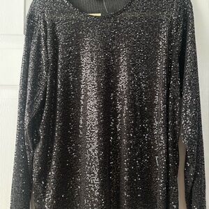 torrid Black Sequin Long Sleeve Pullover